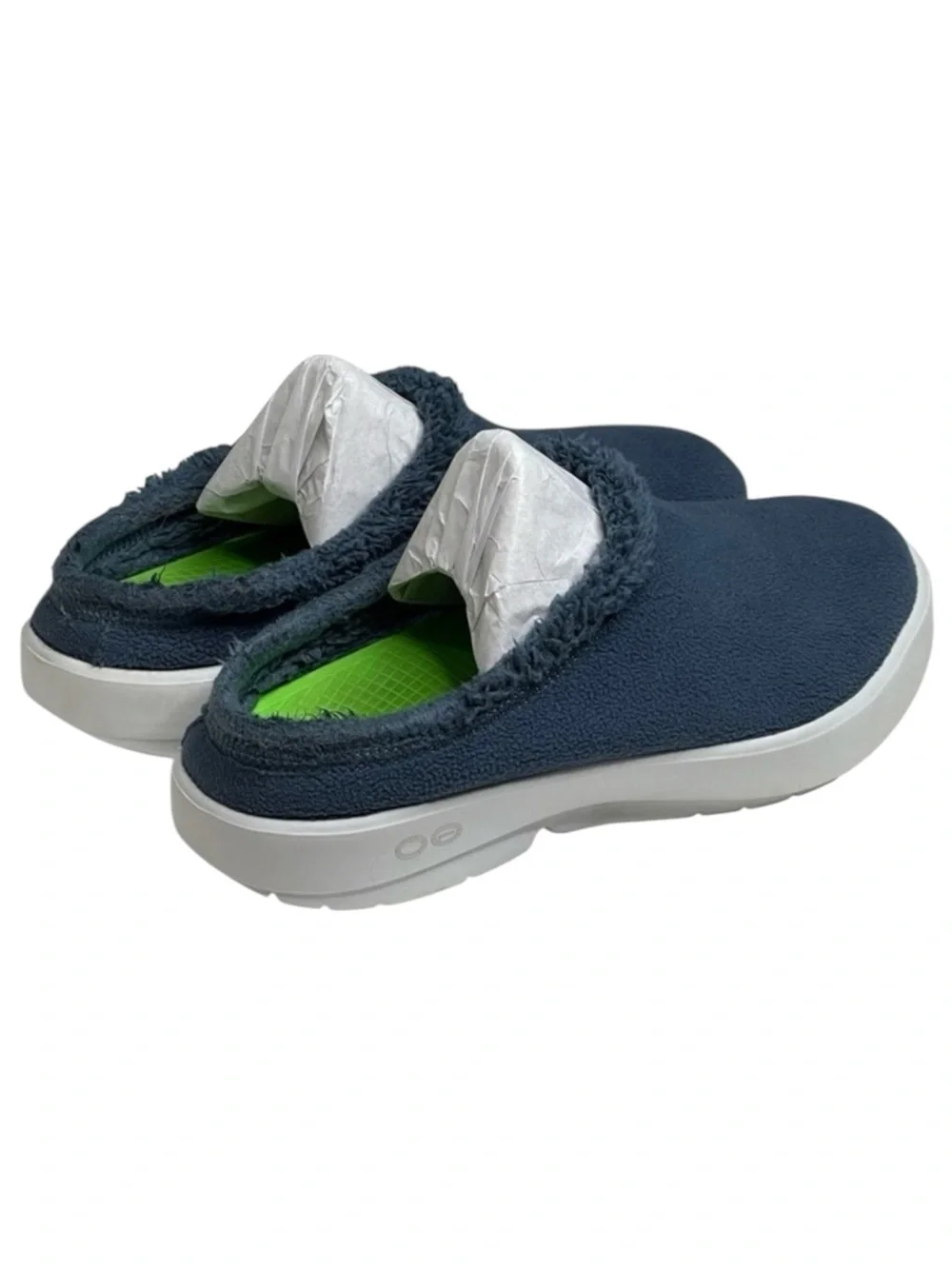 OOFos 𖦹 OOcoozie Vegan Sherpa Fur Lined Slipper Mule 𖦹 Moroccan Blue 𖦹 12.5